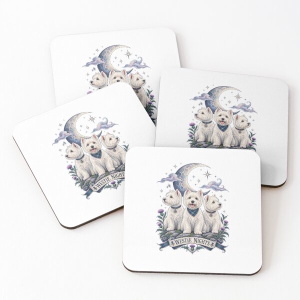 Item preview, Westie Moon Trio Celestial Terrier Art designed and sold by AMICO77.