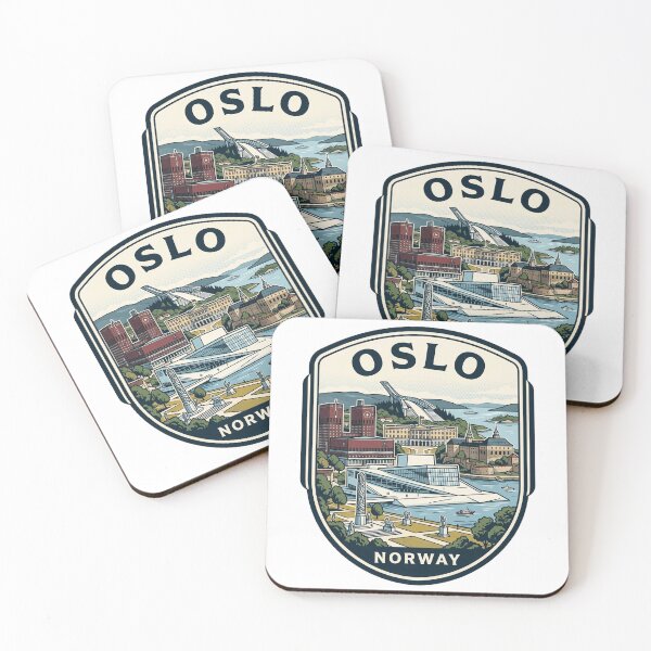 Item preview, Oslo Norway Vintage Travel Badge Illustration designed and sold by k3rstman1.