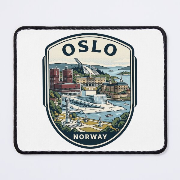 Item preview, Oslo Norway Vintage Travel Badge Illustration designed and sold by k3rstman1.