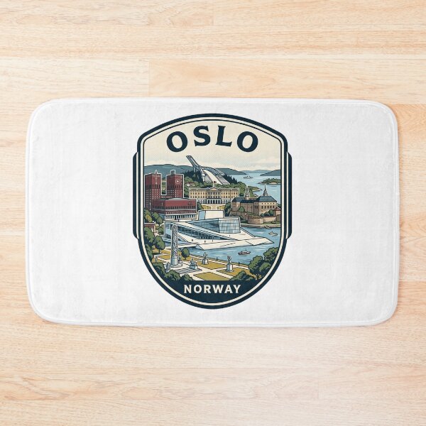 Item preview, Oslo Norway Vintage Travel Badge Illustration designed and sold by k3rstman1.