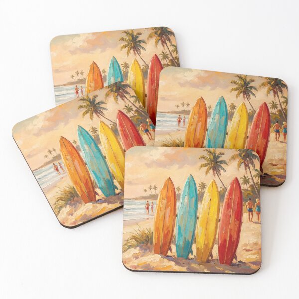 Item preview, Vintage Surfboards Beach Retro Summer Painting designed and sold by ArtAmbience.