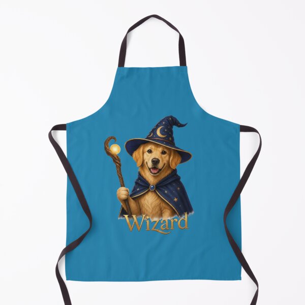 Item preview, Cute Golden Retriever Wizard Dog - Magical Fantasy Illustration designed and sold by Northern Glow Art.