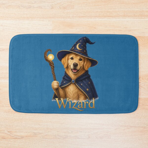 Item preview, Cute Golden Retriever Wizard Dog - Magical Fantasy Illustration designed and sold by Northern Glow Art.