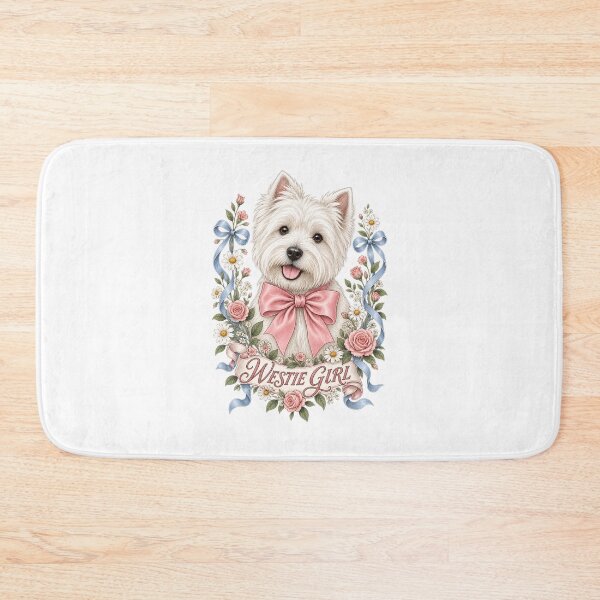 Item preview, Floral Westie Dog with Bow designed and sold by AMICO77.