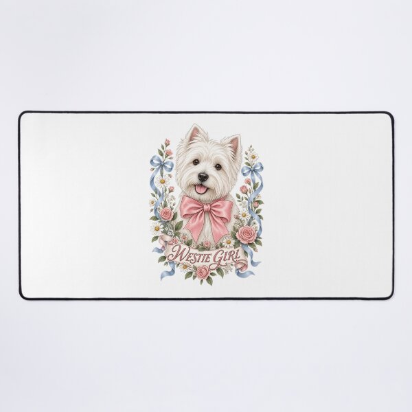 Item preview, Floral Westie Dog with Bow designed and sold by AMICO77.