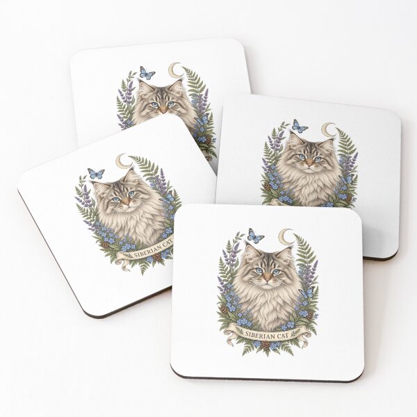 Item preview, Siberian Cat Botanical Portrait designed and sold by AMICO77.