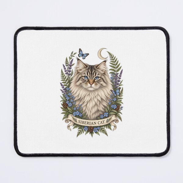 Item preview, Siberian Cat Botanical Portrait designed and sold by AMICO77.