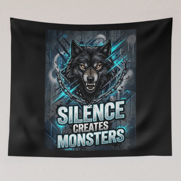 Item preview, Silence Creates Monsters - Fierce Alpha Wolf Gym Motivation Pop Art designed and sold by Noah-Gallery.