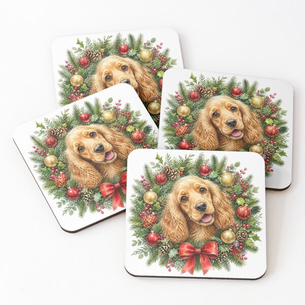 Item preview, Cocker Spaniel Dorado Navideño designed and sold by MoonMonkeyNbear.