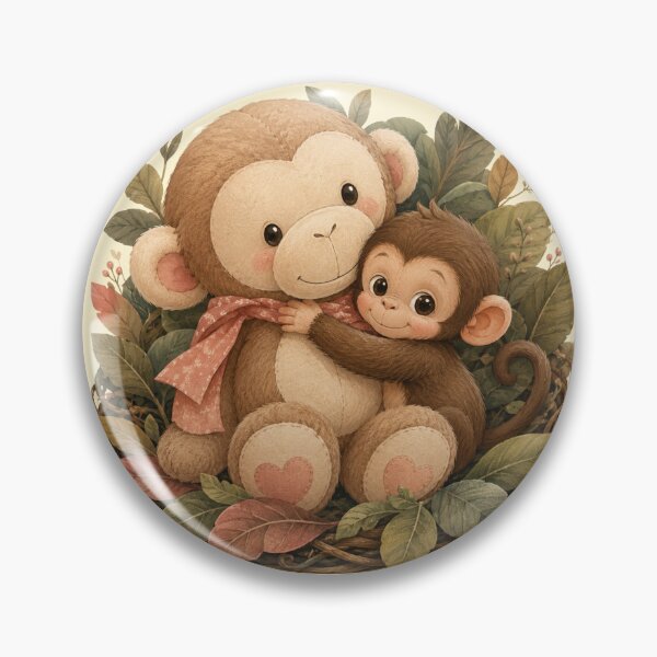 Item preview, Little Monkey and Plush Friend Wholesome Animal Graphic Tee designed and sold by Fanverse Merchandise.