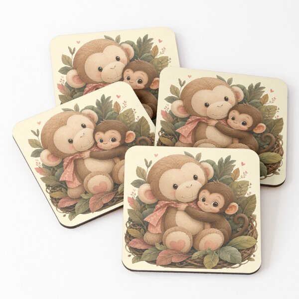 Item preview, Little Monkey and Plush Friend Wholesome Animal Graphic Tee designed and sold by Fanverse Merchandise.