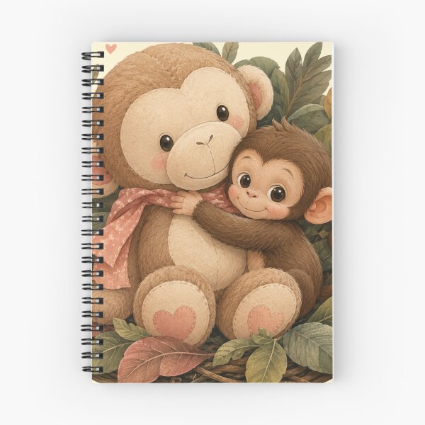 Item preview, Little Monkey and Plush Friend Wholesome Animal Graphic Tee designed and sold by Fanverse Merchandise.