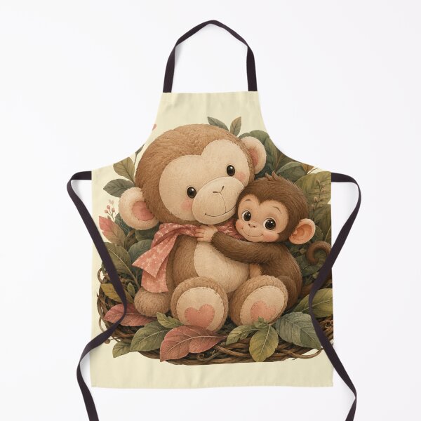 Item preview, Little Monkey and Plush Friend Wholesome Animal Graphic Tee designed and sold by Fanverse Merchandise.