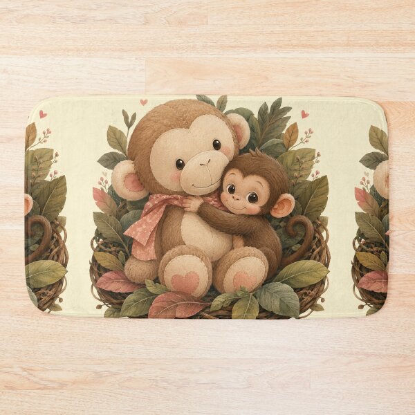Item preview, Little Monkey and Plush Friend Wholesome Animal Graphic Tee designed and sold by Fanverse Merchandise.