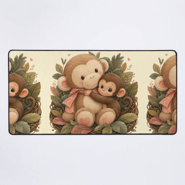 Item preview, Little Monkey and Plush Friend Wholesome Animal Graphic Tee designed and sold by Fanverse Merchandise.