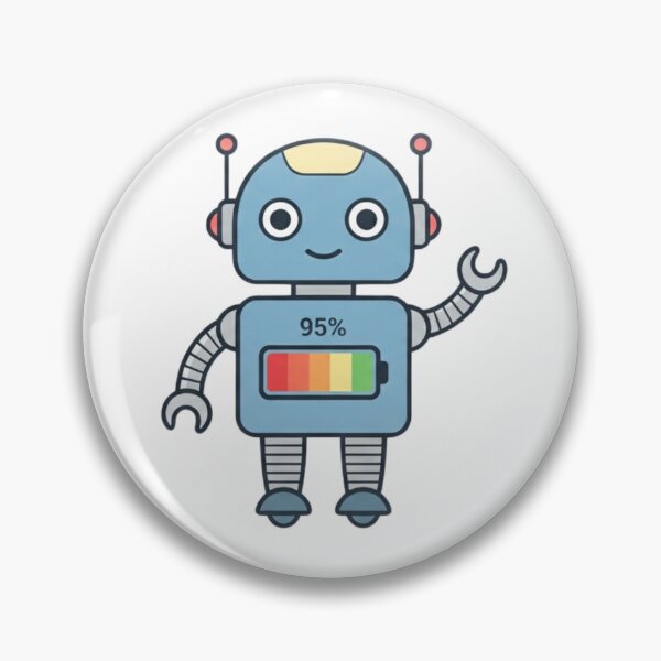 Item preview, ​Cute Robot Battery 95% Fully Charged Funny Sci-Fi Graphic T-Shirt designed and sold by BS Creations.
