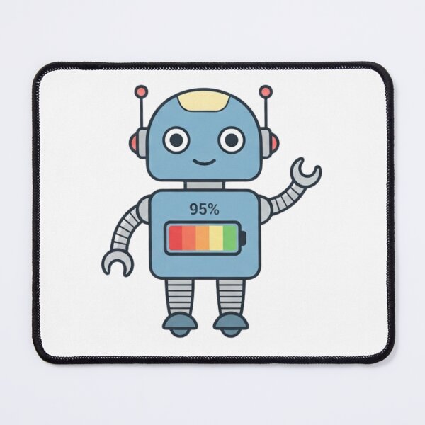 Item preview, ​Cute Robot Battery 95% Fully Charged Funny Sci-Fi Graphic T-Shirt designed and sold by BS Creations.