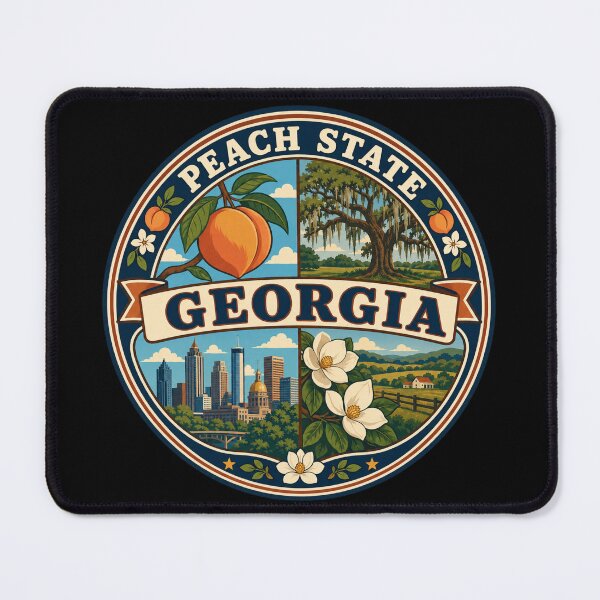 Item preview, Georgia Peach State Vintage Southern Travel Souvenir Badge designed and sold by DreamLayerStudio.