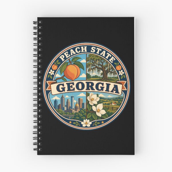 Item preview, Georgia Peach State Vintage Southern Travel Souvenir Badge designed and sold by DreamLayerStudio.