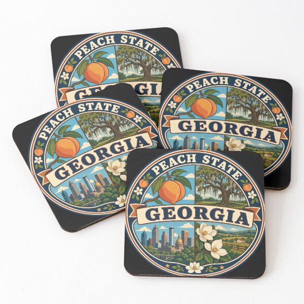 Item preview, Georgia Peach State Vintage Southern Travel Souvenir Badge designed and sold by DreamLayerStudio.