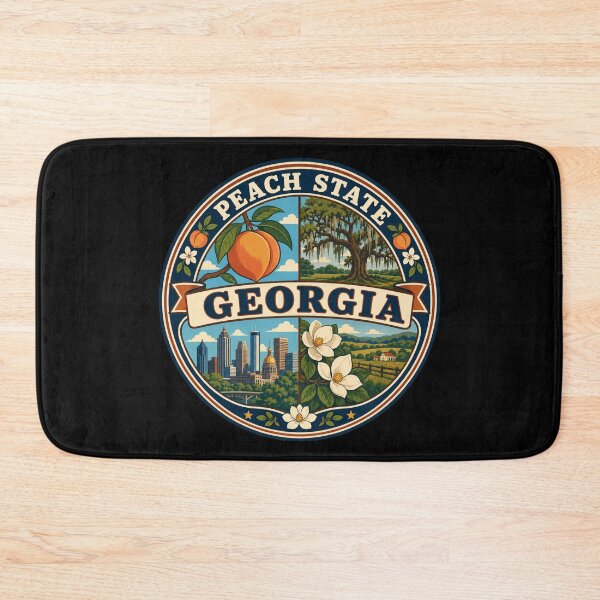 Item preview, Georgia Peach State Vintage Southern Travel Souvenir Badge designed and sold by DreamLayerStudio.
