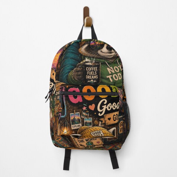 Item preview, Good Vibes Good Life – Cozy Raccoon Coffee Adventure designed and sold by Molli98.