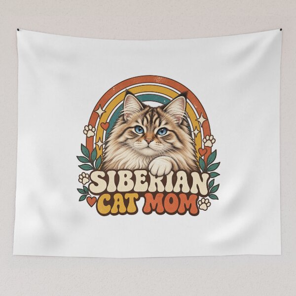 Item preview, Retro Siberian Cat Mom Art designed and sold by AMICO77.
