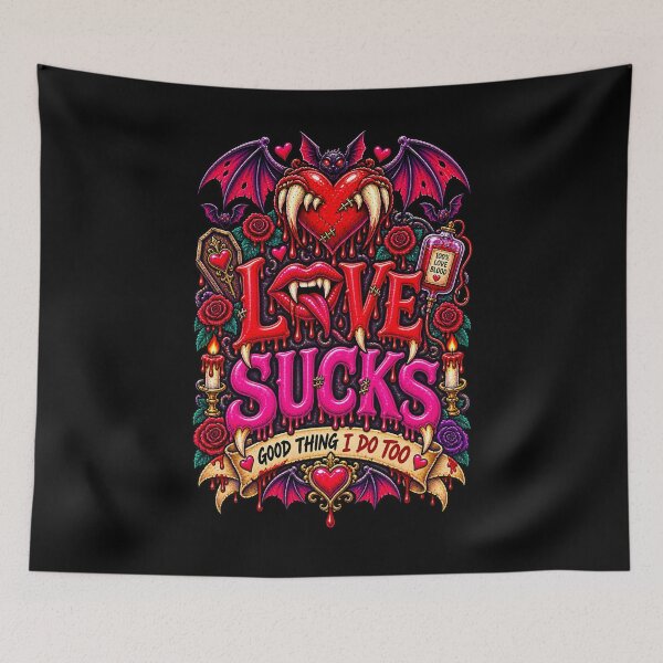 Item preview, DARK LOVE ❤️ - MONSTER ROMANCE COLLETION -  VAMPIRE LOVE -   LOVE SUCKS - GOOD THING I DO TOO v2 designed and sold by WheelieGdArt.