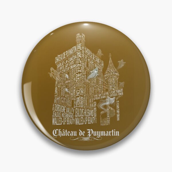 Item preview, Chateau de Puymartin France White Lady Ghost Typography Art designed and sold by naughty-raccoon.