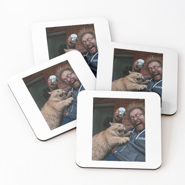 Item preview, Crazy guy and cat designed and sold by DarkRoastDesign.
