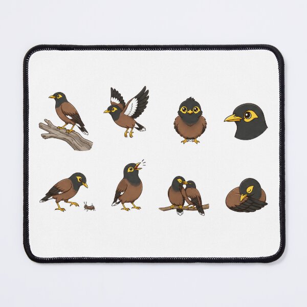 Item preview, Cute Common Myna Bird Yellow Beak Aesthetics Sticker Sheet designed and sold by Rehnair.