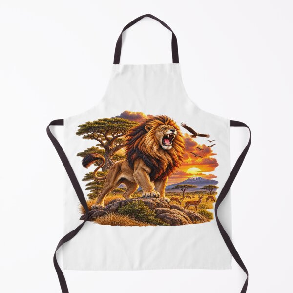 Item preview, Majestic African Lion at Sunset – Safari Wildlife Art designed and sold by Awarrie.