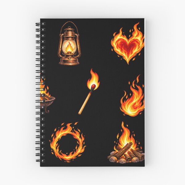 Item preview, Cozy Fire Flames Campfire Candle Lantern Aesthetic Sticker pack Sheet designed and sold by Rehnair.