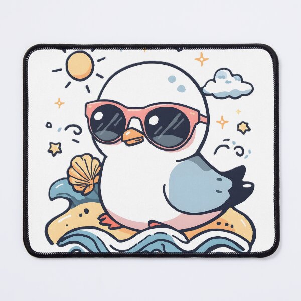 Item preview, Cute Seagull Beach Vibes | Kawaii Seagull with Sunglasses & Seashell designed and sold by dreamz-world.
