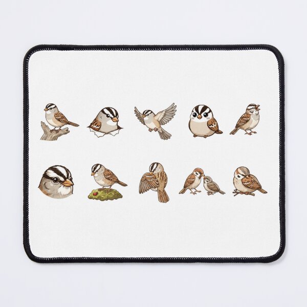 Item preview, Cute White Crowned Sparrow Songbird Aesthetics Sticker pack Sheet designed and sold by Rehnair.