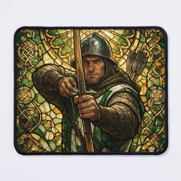 Item preview, English Longbowman Stained Glass Rose Window designed and sold by Lineer22.