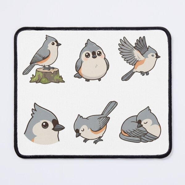 Item preview, Cute Tufted Titmouse Grey Crested Songbird Aesthetic Sticker pack Sheet designed and sold by Rehnair.