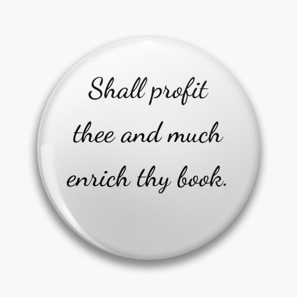 Item preview, “Shall profit thee and much enrich thy book.” - handwriting black designed and sold by ariksworld.