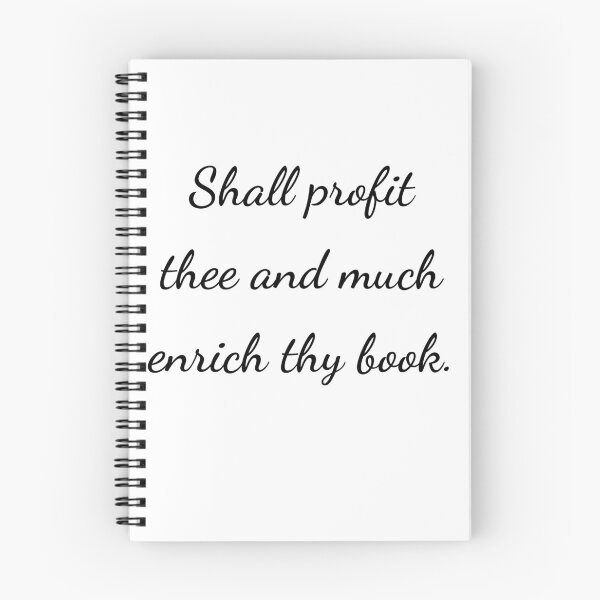 Item preview, “Shall profit thee and much enrich thy book.” - handwriting black designed and sold by ariksworld.