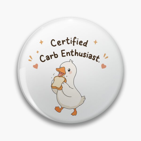 Item preview, Certified Carb Enthusiast – Cute Duck Funny Food Lover Design designed and sold by Little Dora Art.