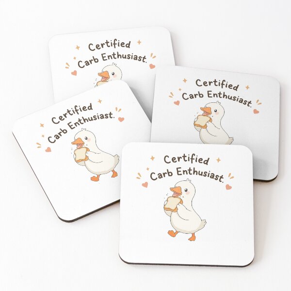 Item preview, Certified Carb Enthusiast – Cute Duck Funny Food Lover Design designed and sold by Little Dora Art.