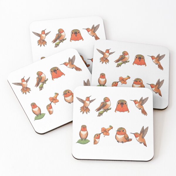 Item preview, Cute Hummingbird Flower Nectar Flying Bird Aesthetic Sticker pack Sheet designed and sold by Rehnair.