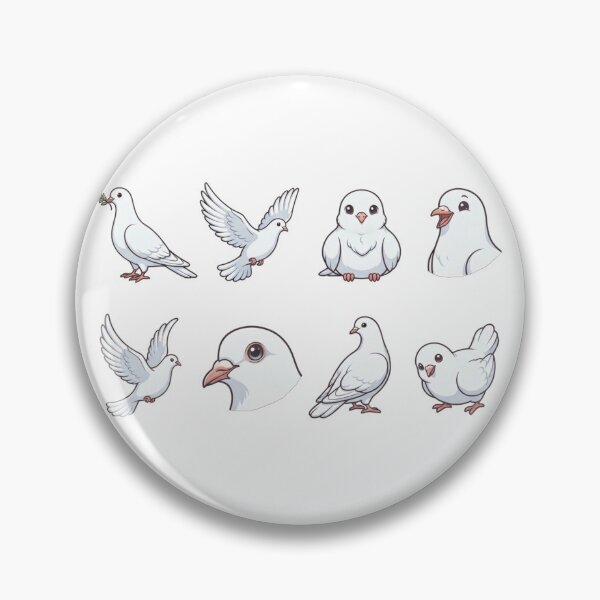 Item preview, Cute White Dove Pigeon Peace Bird Aesthetic Sticker pack Sheet designed and sold by Rehnair.