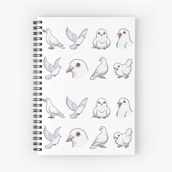 Item preview, Cute White Dove Pigeon Peace Bird Aesthetic Sticker pack Sheet designed and sold by Rehnair.