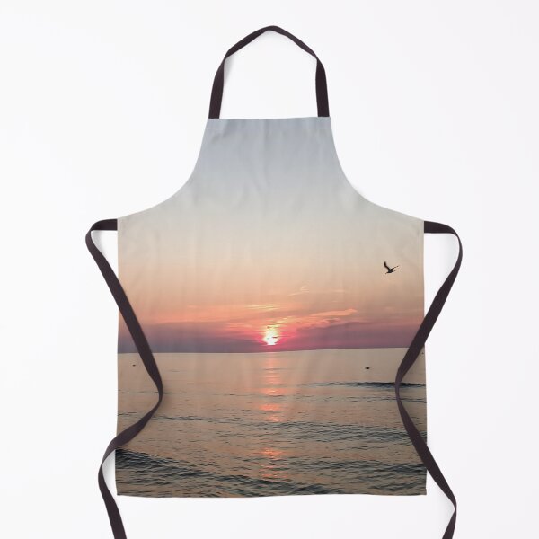 Item preview, Pink Mediterranean Sunset with Seagull Silhouette - Calm Coastal Horizon designed and sold by EpicVistas.