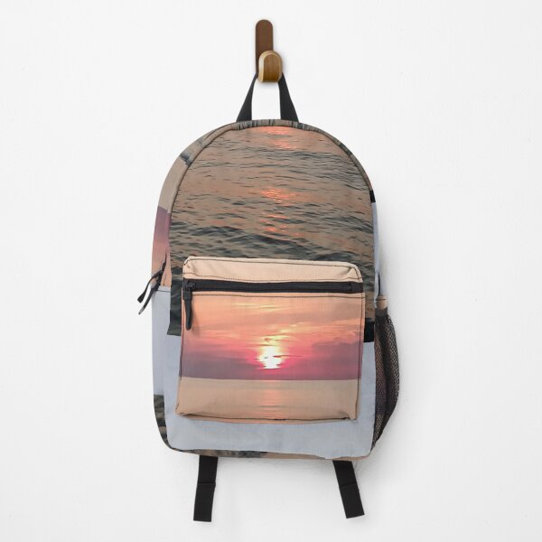 Item preview, Pink Mediterranean Sunset with Seagull Silhouette - Calm Coastal Horizon designed and sold by EpicVistas.