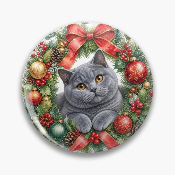 Item preview, British Shorthair Cat Christmas designed and sold by MoonMonkeyNbear.