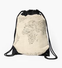Mochila saco Notas musicales Mapa del mundo