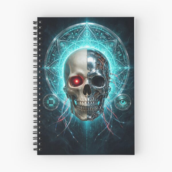 Item preview, Half Machine Cyberpunk Skull with Circuit Halo designed and sold by Lineer22.