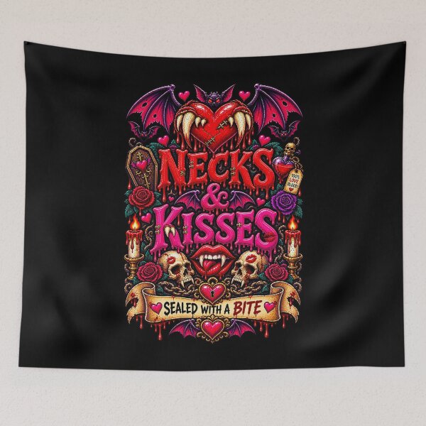 Item preview, DARK LOVE ❤️ - MONSTER ROMANCE COLLETION -  VAMPIRE LOVE - NECKS & KISSES - SEALED WITH  A BITE v2 designed and sold by WheelieGdArt.